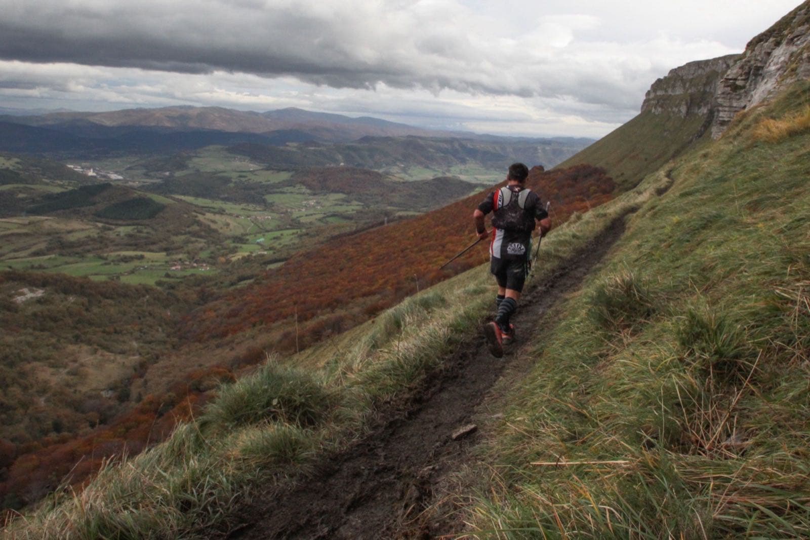 Group of runners on the climb